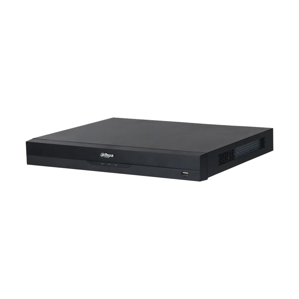 DHI-NVR4208-8P-E. NVR Dahua de 8 canales Serie 4xxx-EI 8 Puertos Poe soporta hasta 2 Discos Duros de hasta 16TB.