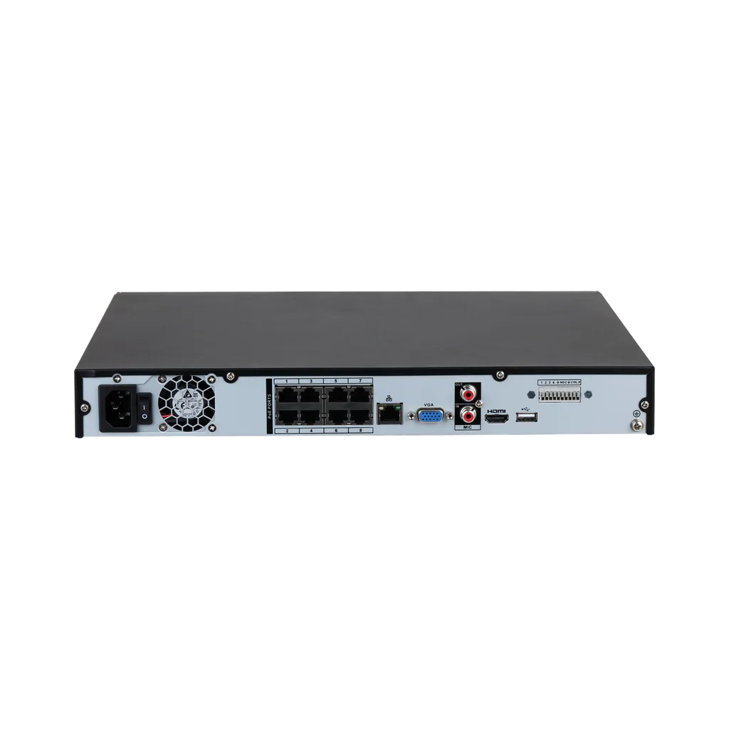 DHI-NVR4208-8P-E. NVR Dahua de 8 canales Serie 4xxx-EI 8 Puertos Poe soporta hasta 2 Discos Duros de hasta 16TB. - Imagen 3