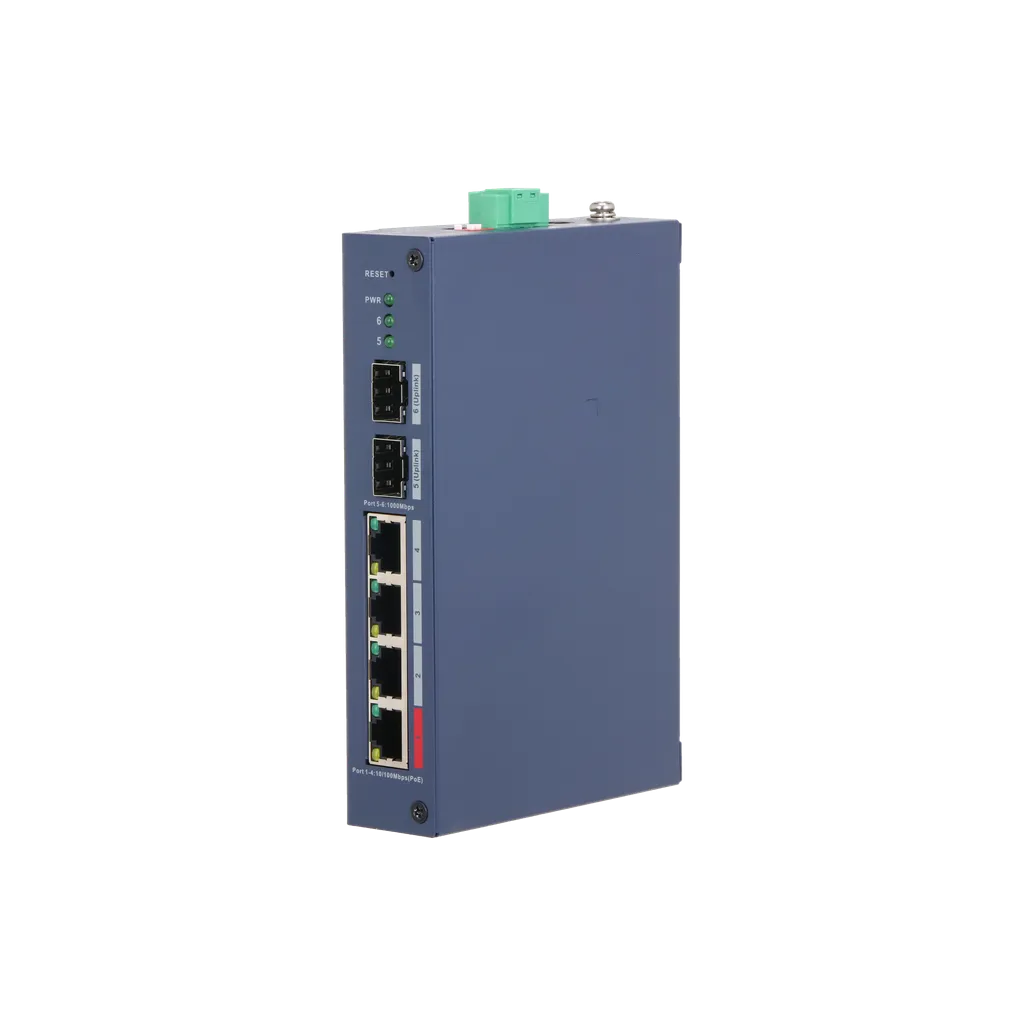 DH-CHS4206-4ET-90. Switch Industrial administrado en la nube, 4 puertos Poe 10/100 + 2 Puertos SFP 1000 Mbps, Proteccion IP30 y IK06. - Imagen 3
