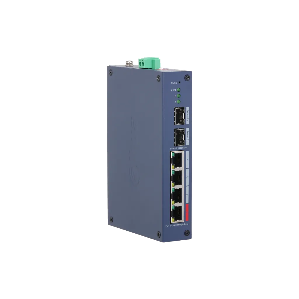 DH-CHS4206-4ET-90. Switch Industrial administrado en la nube, 4 puertos Poe 10/100 + 2 Puertos SFP 1000 Mbps, Proteccion IP30 y IK06. - Imagen 4