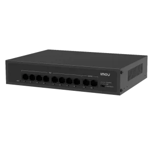 SF110P. Switch PoE IMOU, 8 puertos 10/100M y 2 puertos Uplink 10/100M, Total de potencia 65W, Soporta distancia hasta 250M